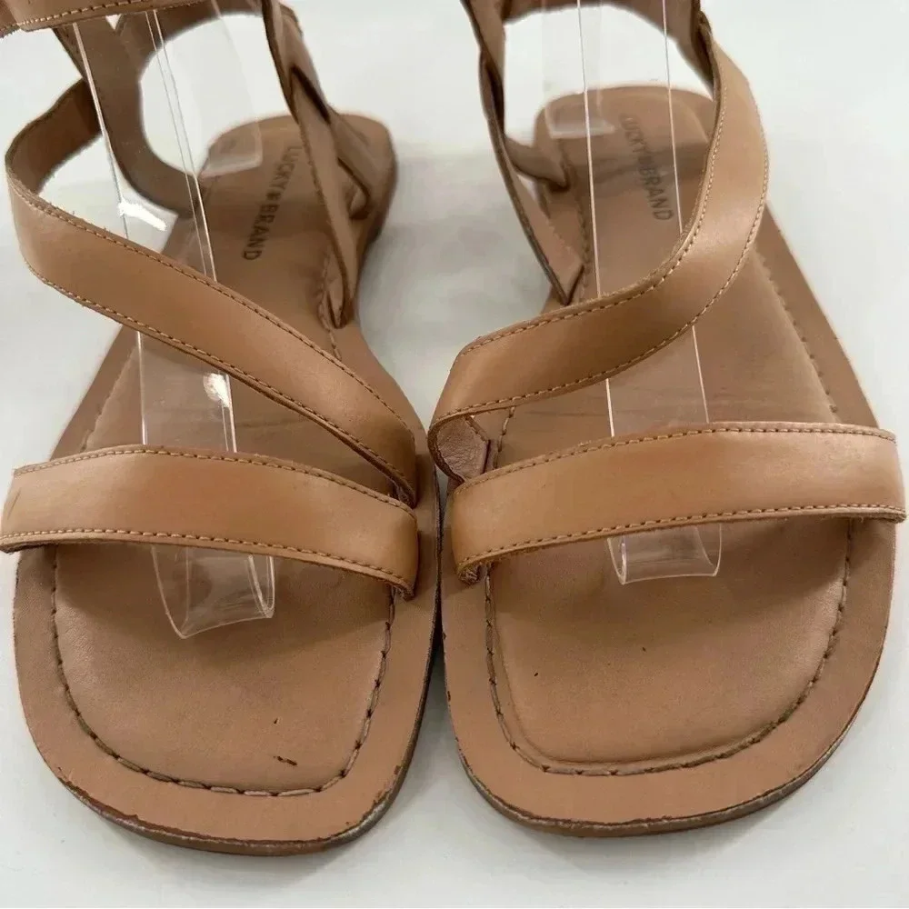 Lucky brand womens sandals size 8 38.5 tan leather